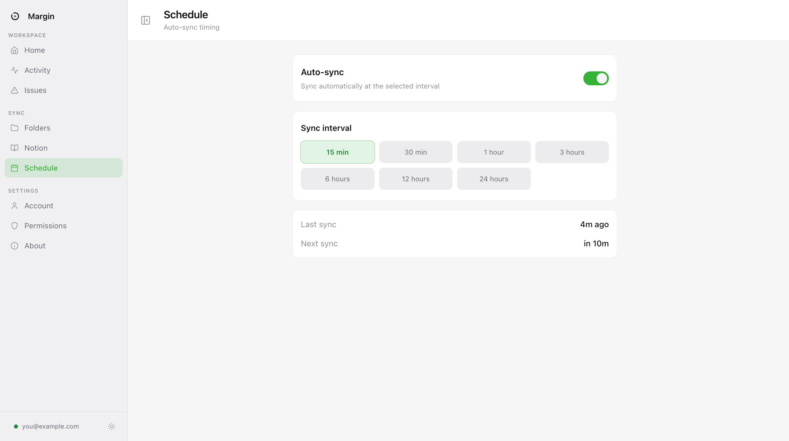 Sync on the cadence your work needs